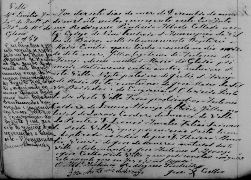 Batismo de Maria Emília